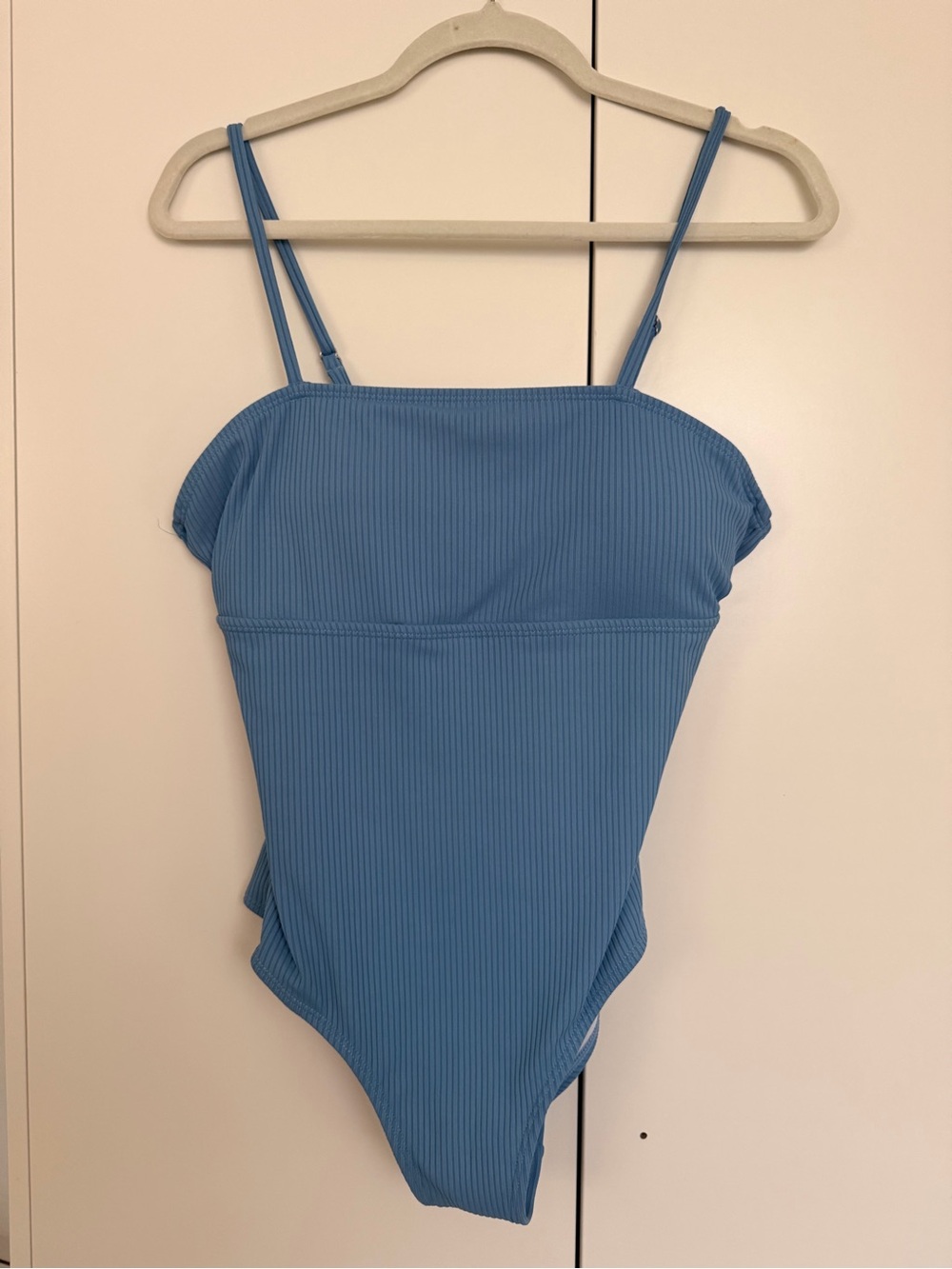 Ribbed Blue One-Piece Swimsuit